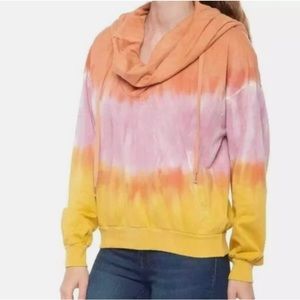 Young Fabulous & Broke Tie Dye Cowl Neck S Small Cropped Sweatshirt NWT